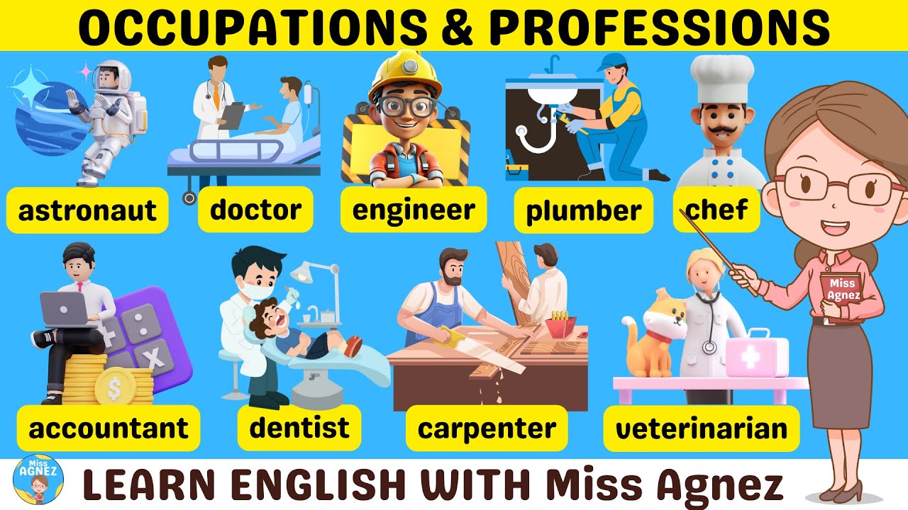 31+ Professions and Occupations Vocabulary With Examples and Pictures | Fun English with Miss Agnez