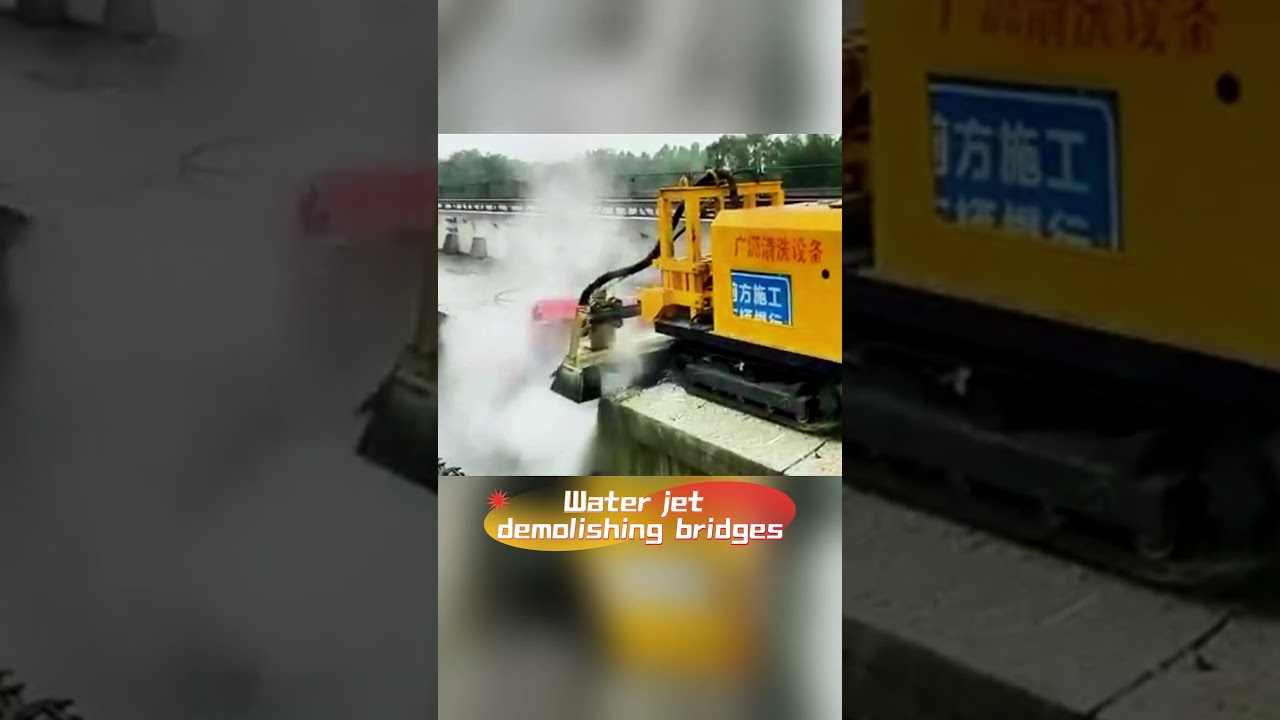 Water jet demolition of concrete #highpressurecleaning