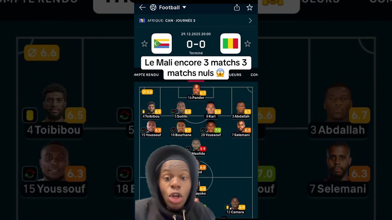 Le Mali encore 3 matchs 3 matchs nuls 😱 #mali #comores #can #maroc