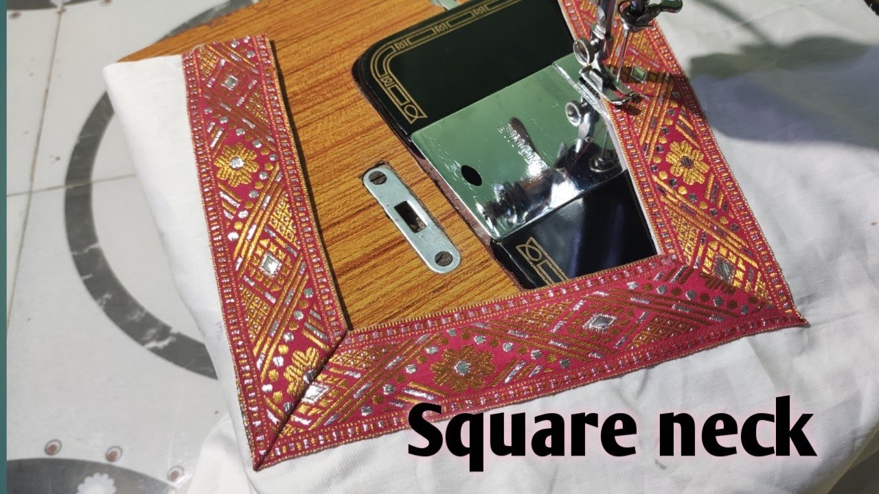 @Barkat butique square neck me lace lgana / गले में लैस‌ कैसे लगाएं ‌/neck design #barkatbutique