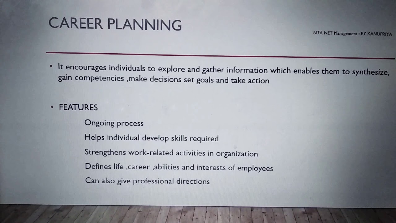 CAREER PLANNING  AnD DEVELOPMENT UNit -3 HRM (NTA NET)