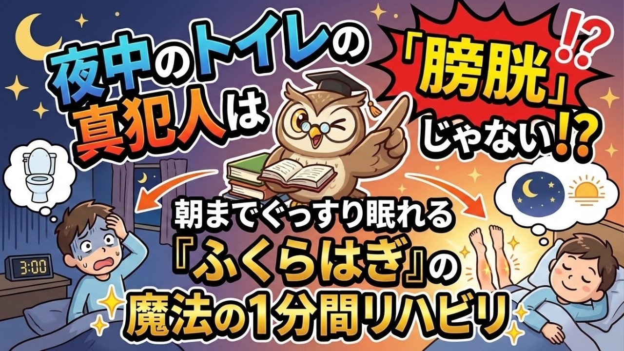 【老後のため必見】夜中のトイレの真犯人は「膀胱」じゃない!? 朝までぐっすり眠れる『ふくらはぎ』の魔法の1分間リハビリ