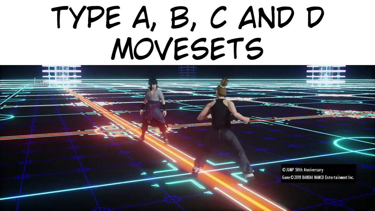 All Types Basic Attacks (A, B, C And D) - Jump Force