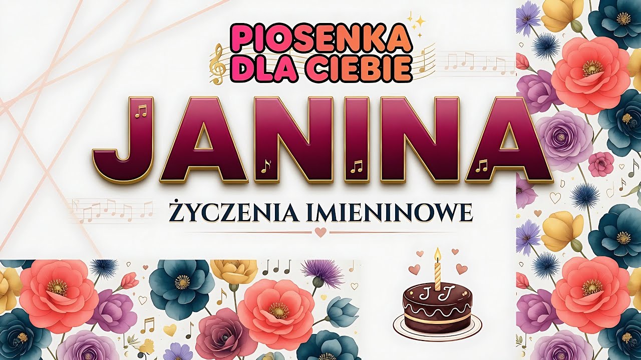 Piosenka dla Janiny &bull; Janki na imieniny 🎀 Piękne życzenia dla Janeczki &bull; Jasi