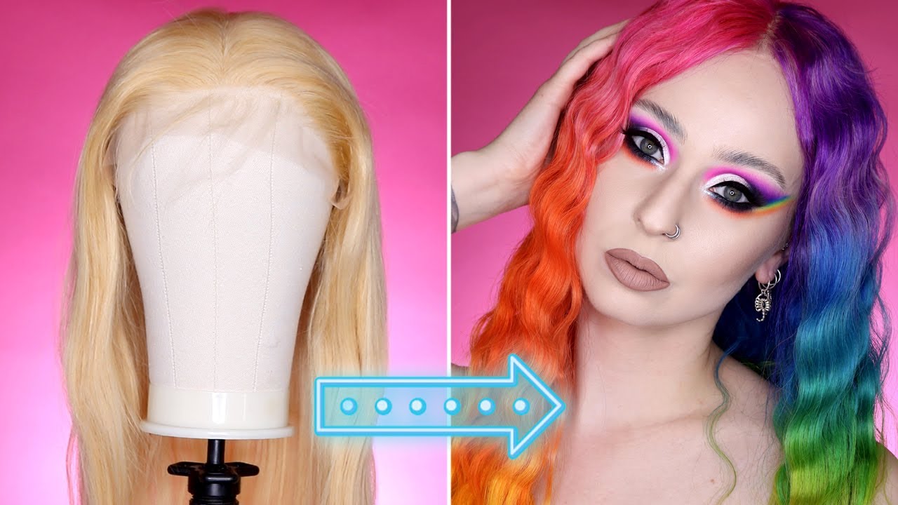 JE COLORE UNE PERRUQUE + Maquillage assorti !