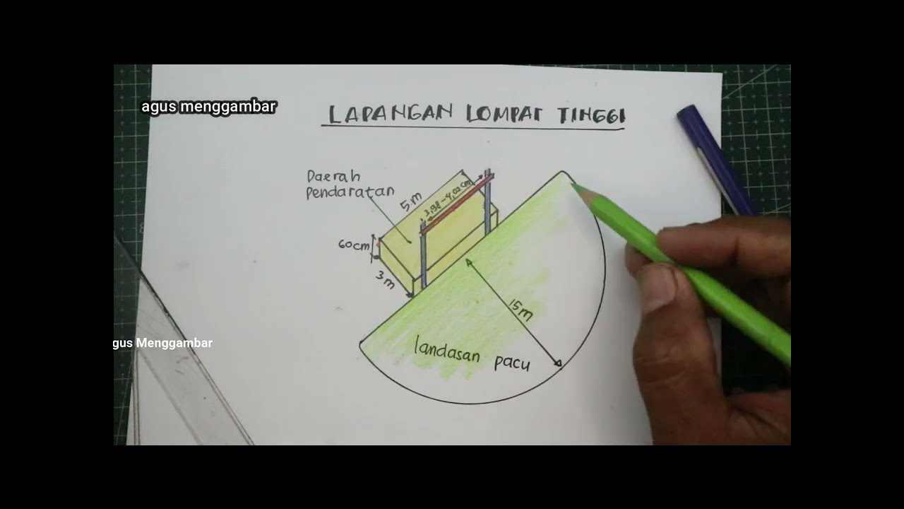 lompat tinggi ll cara menggambar lapangan lompat tinggi