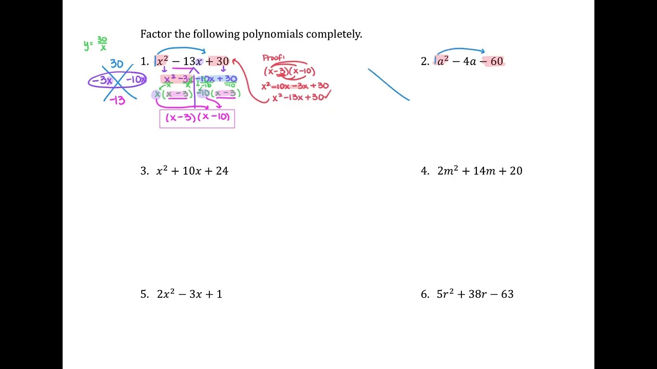 Honors Notes 6 6 Video   Factoring Polynomials