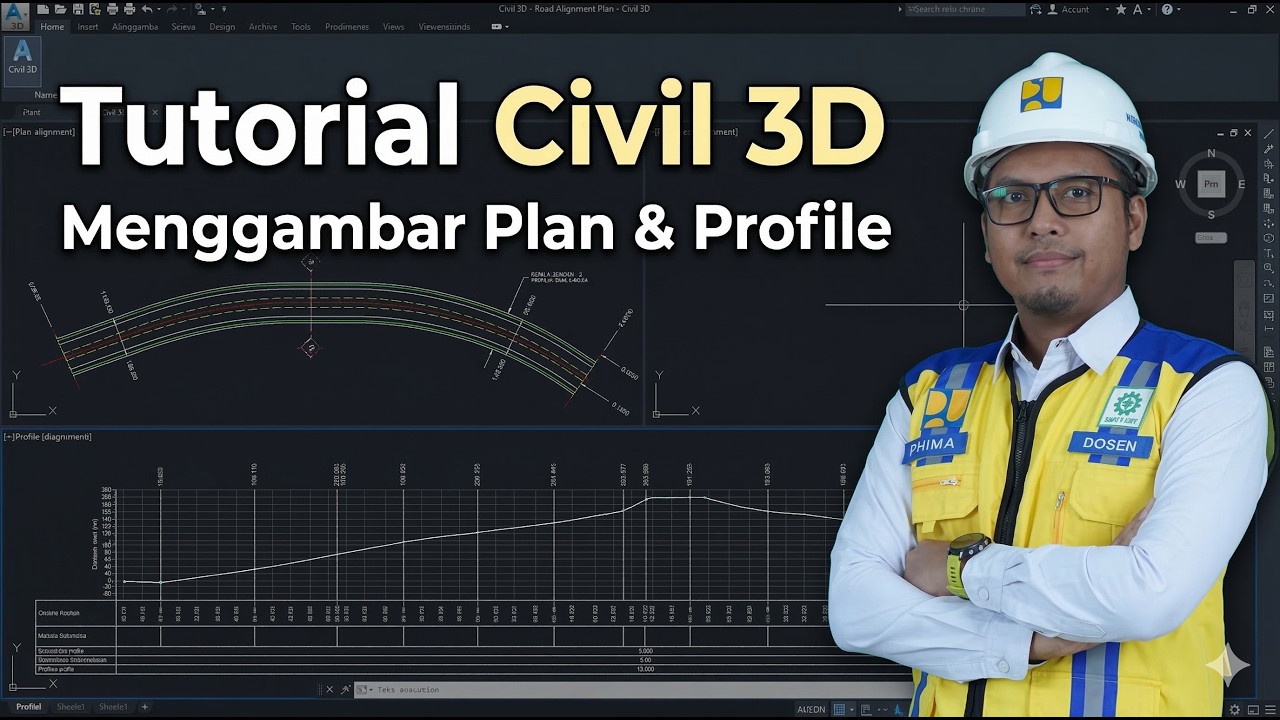 #9 Menggambar Plan & Profile Civil 3D