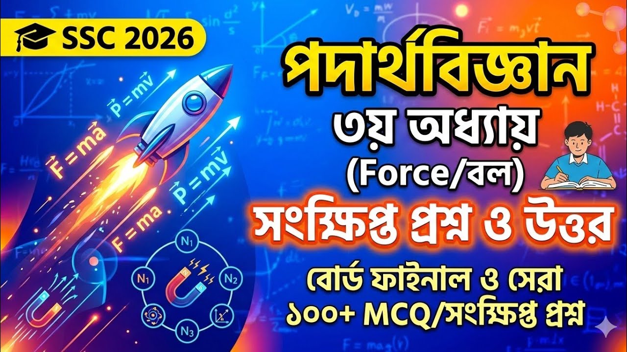 এসএসসি ২০২৬ পদার্থবিজ্ঞান ৩য় অধ্যায় সংক্ষিপ্ত প্রশ্ন ও উত্তর | SSC Physics Chapter 3 Suggestion 2026
