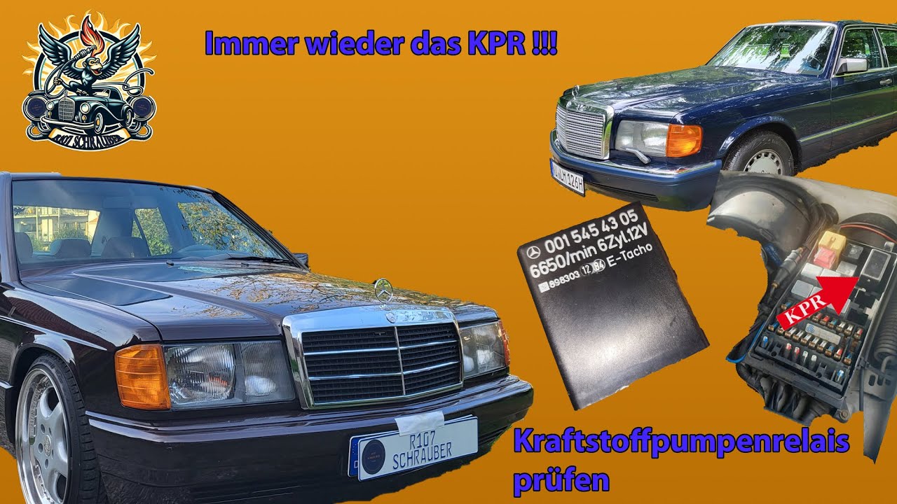 Kraftstoffpumpenrelais prüfen - Mercedes R107, W126, W201, W124