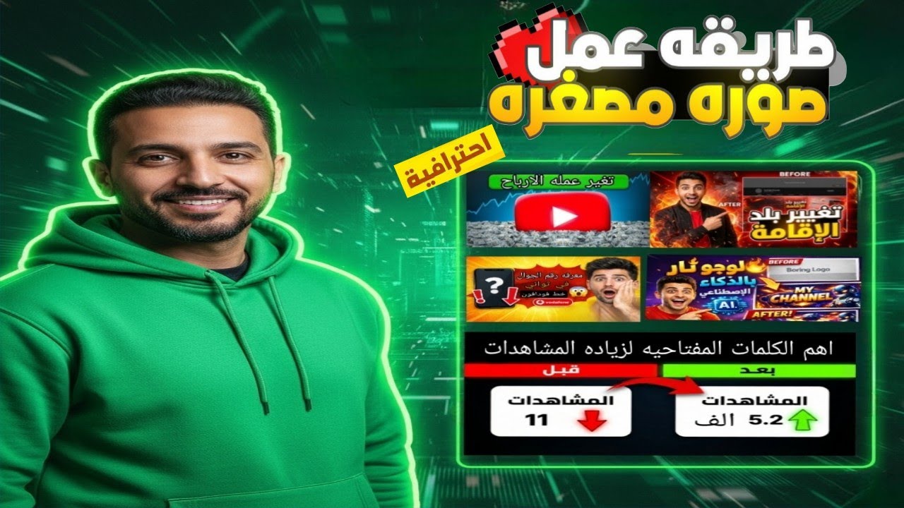 اعمل صورة مصغرة احترافية تجيب مشاهدات عالية بالذكاء الاصطناعي 🔥