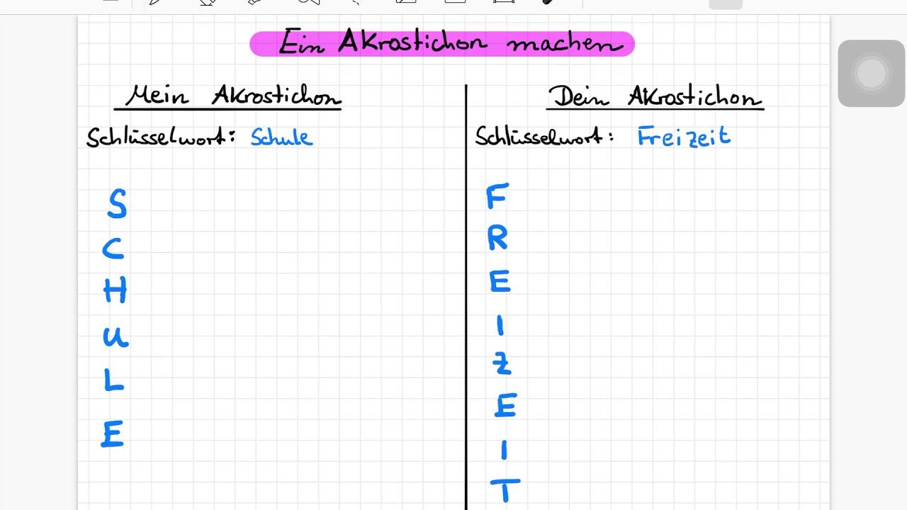 Ein Akrostichon erstellen