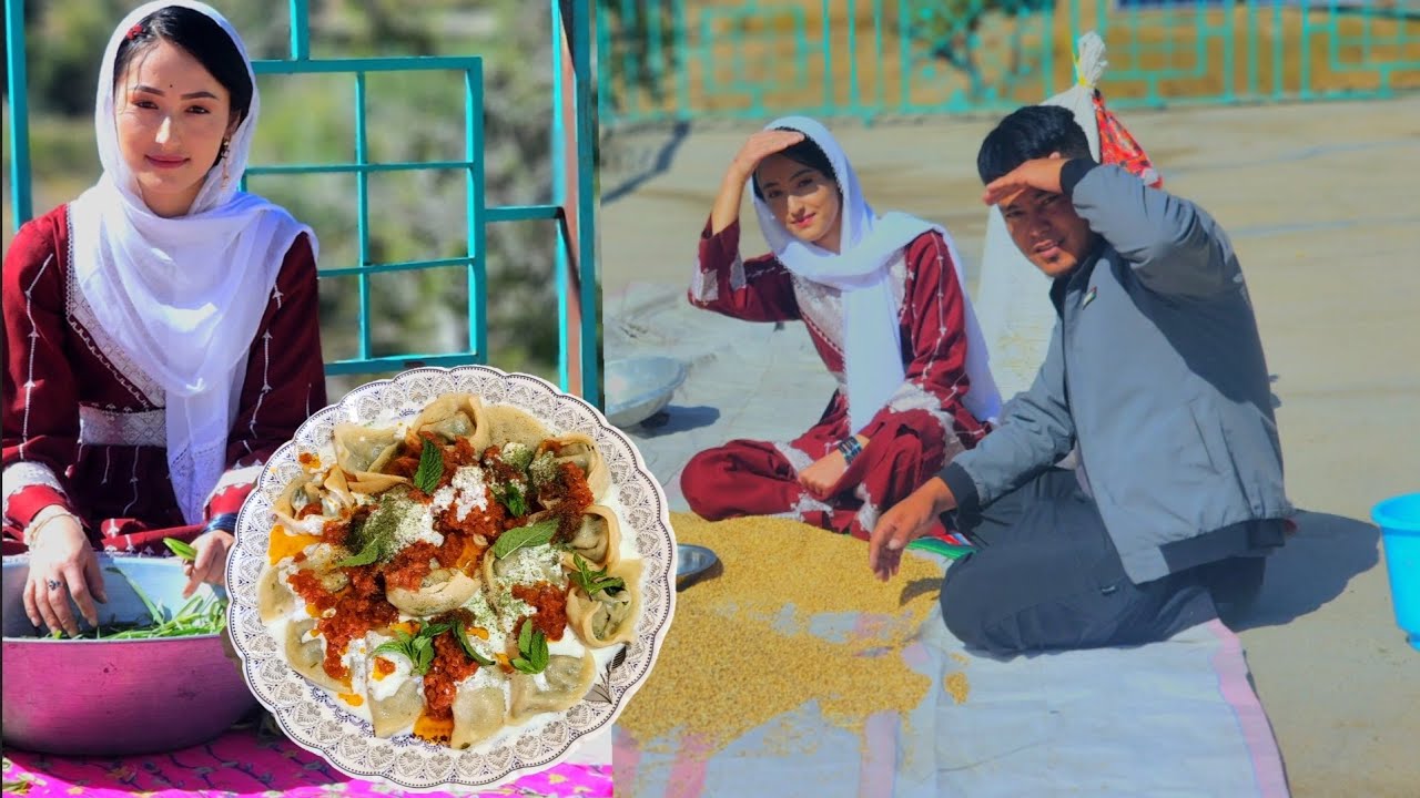 Silence of the Village: Cooking Aushak and Cleaning Wheat Grains at the End🌮🥗🌾