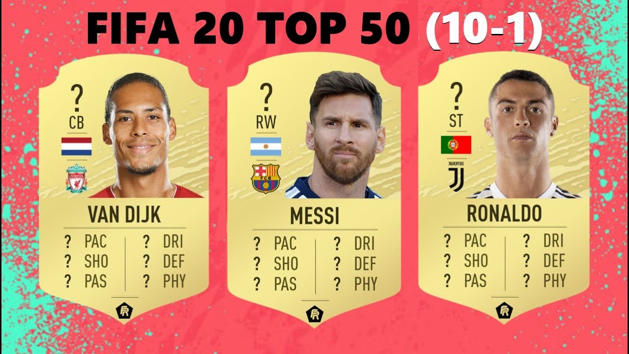 FIFA 20 TOP 50 BEST PLAYER RATINGS PREDICTIONS! (10-1) FT. MESSI, RONALDO & VAN DIJK
