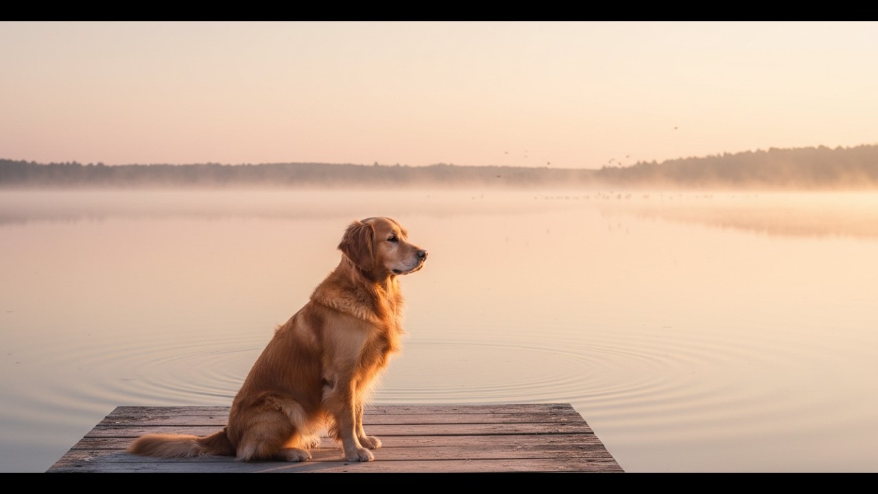 Golden Retriever Sunrise Serenity 🐶🌅 | Relaxing Music for Stress Relief