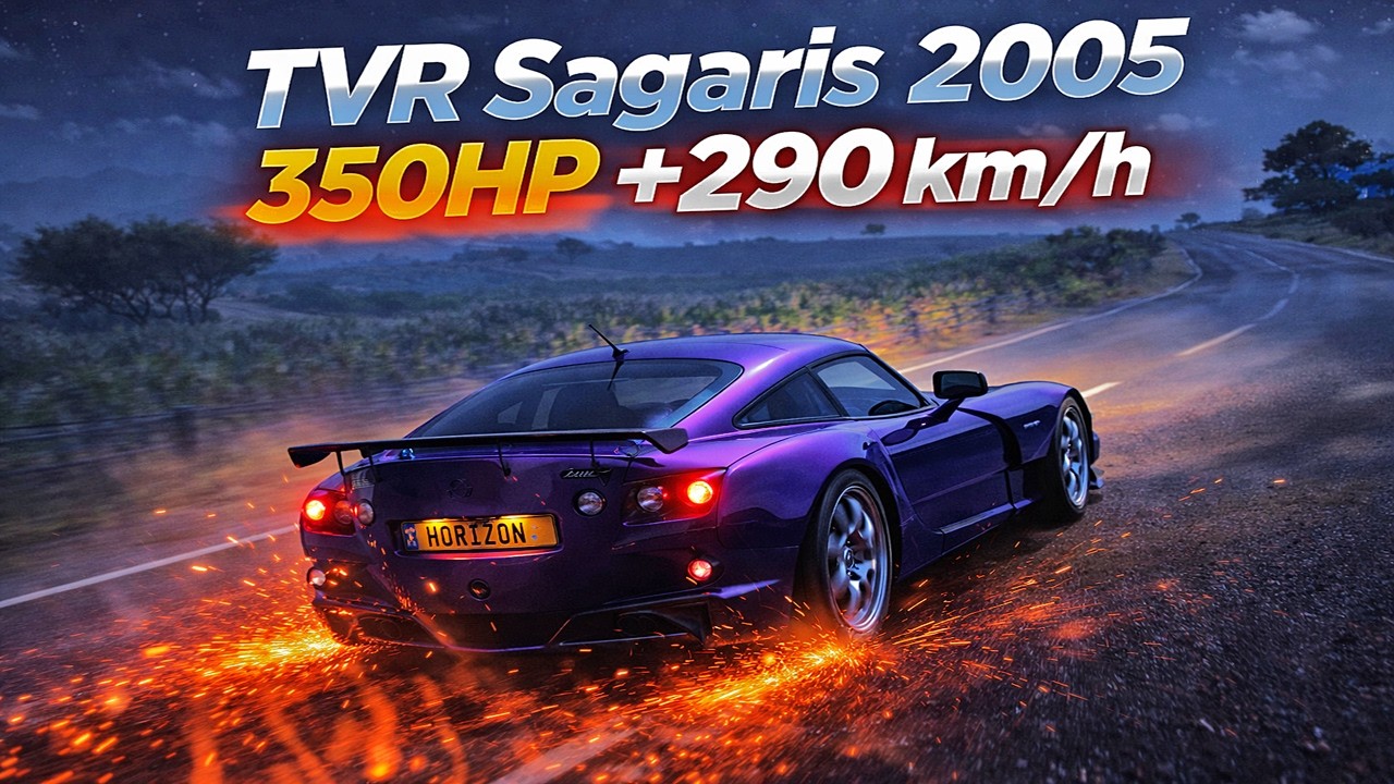 (4K) 350HP TVR Sagaris 2005 (+290km/h) - Forza Horizon 5
