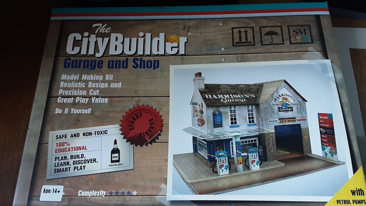 City builder Garage and workshop card building for corgi and dinky vehicles