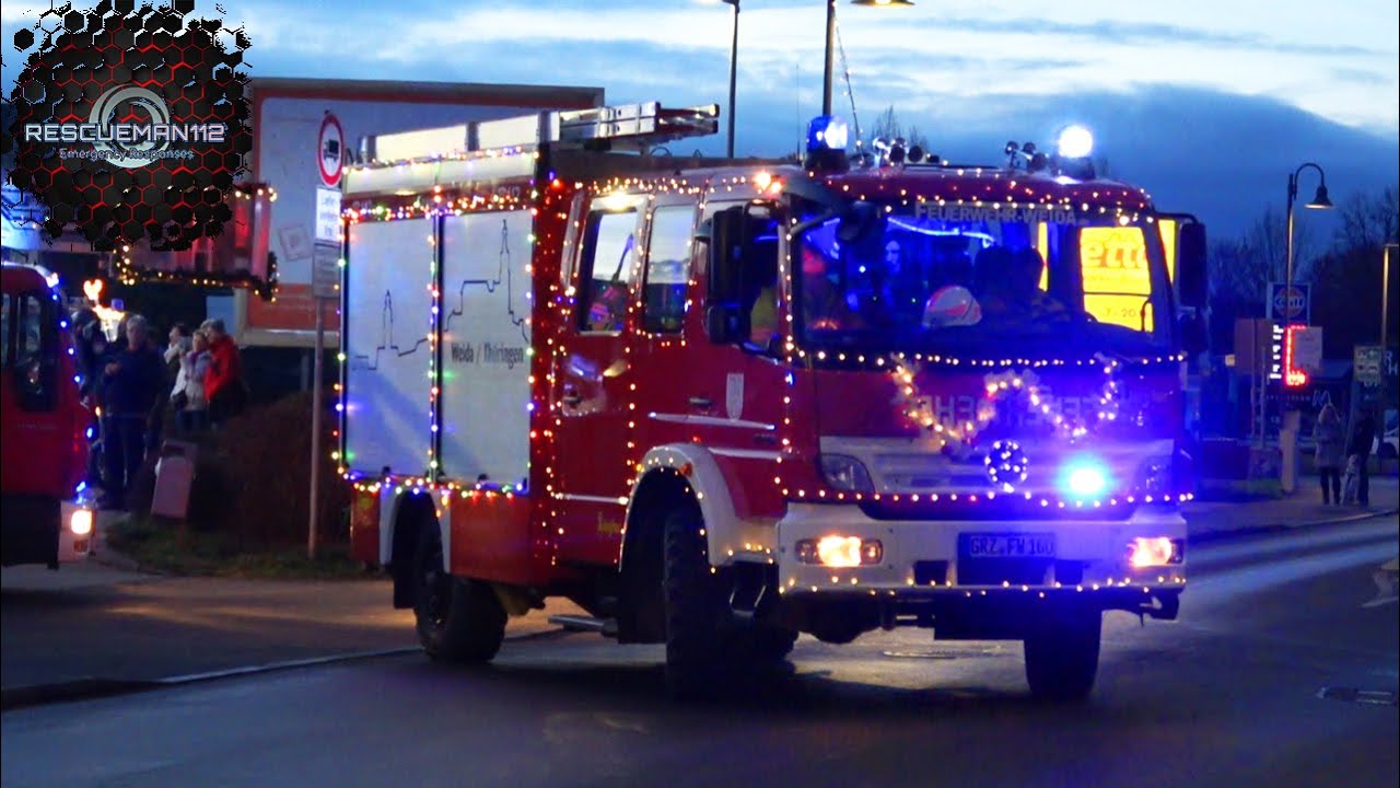 🎄 Realeinsatz bei der Lichterfahrt Feuerwehr Weida 🎄