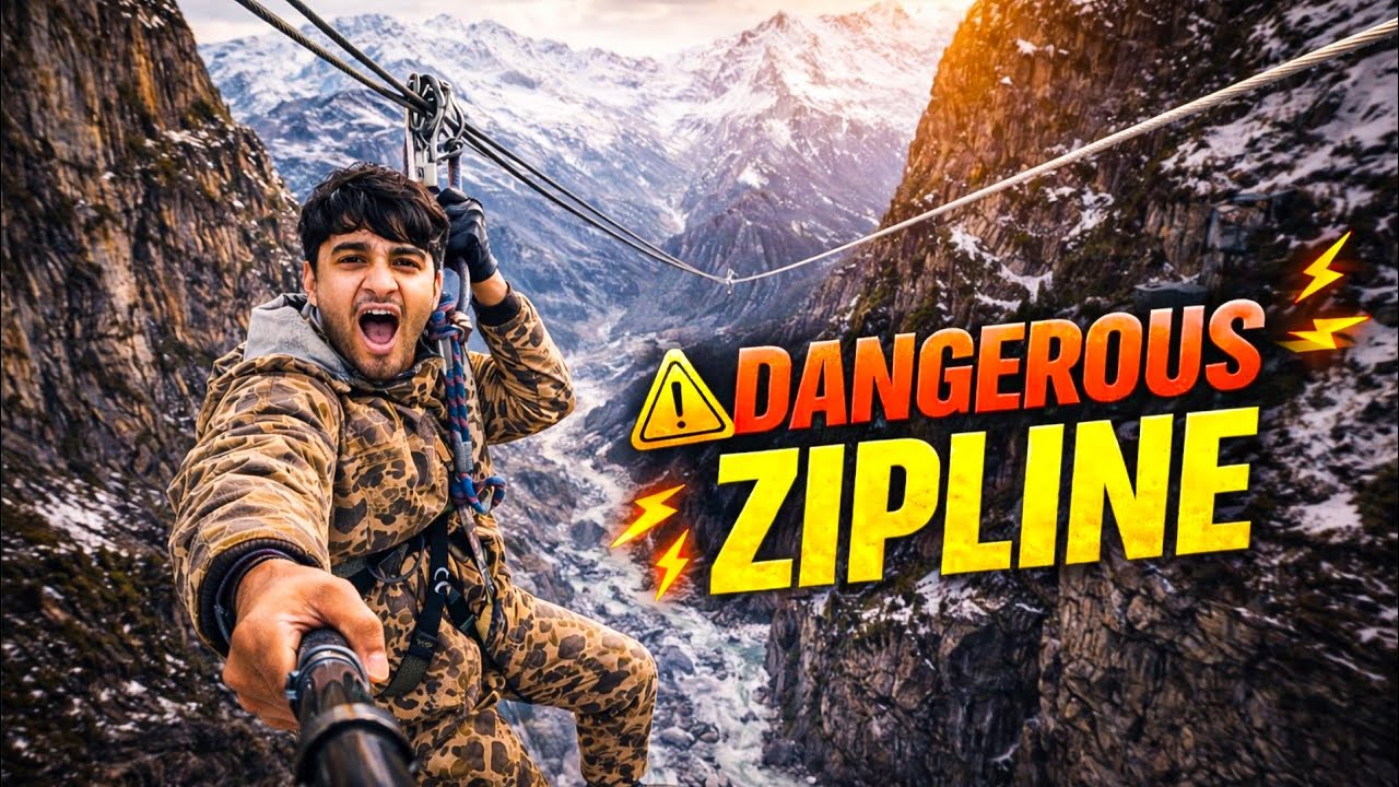 I Tried Manali's Zip-line Activity!🥶 | Manali 
