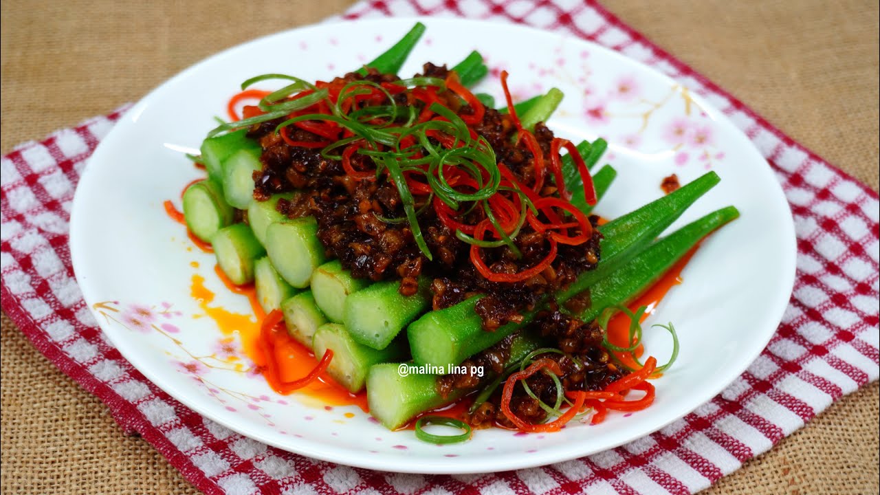 bendi ala chicken rice shop | resepi bendi chilli oil | okra easy recipe by malina lina pg