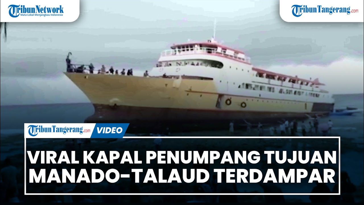 Viral Kapal Penumpang Tujuan Manado-Talaud Terdampar di Karang Pantai Larang Wualla.