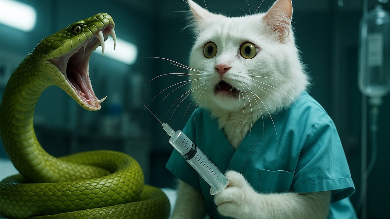 🐍 Shock in the ER – Mama Cat Faces a Deadly Snake! | Cat Family, Kitten and Mom, CatMom #2
