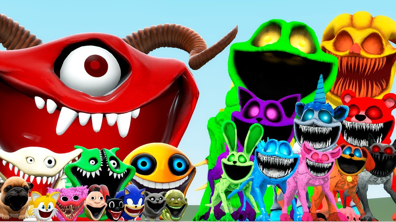 ALL HUNGRY SNAKE PHASE 4 FAMILY VS GODZILLA POPPY PLAYTIME CHAPTER 3 (Garry's Mod)