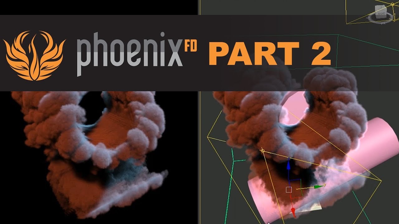Phoenix FD. Simulation of burning fuel. Explosion, dense smoke, dry ice and clouds.