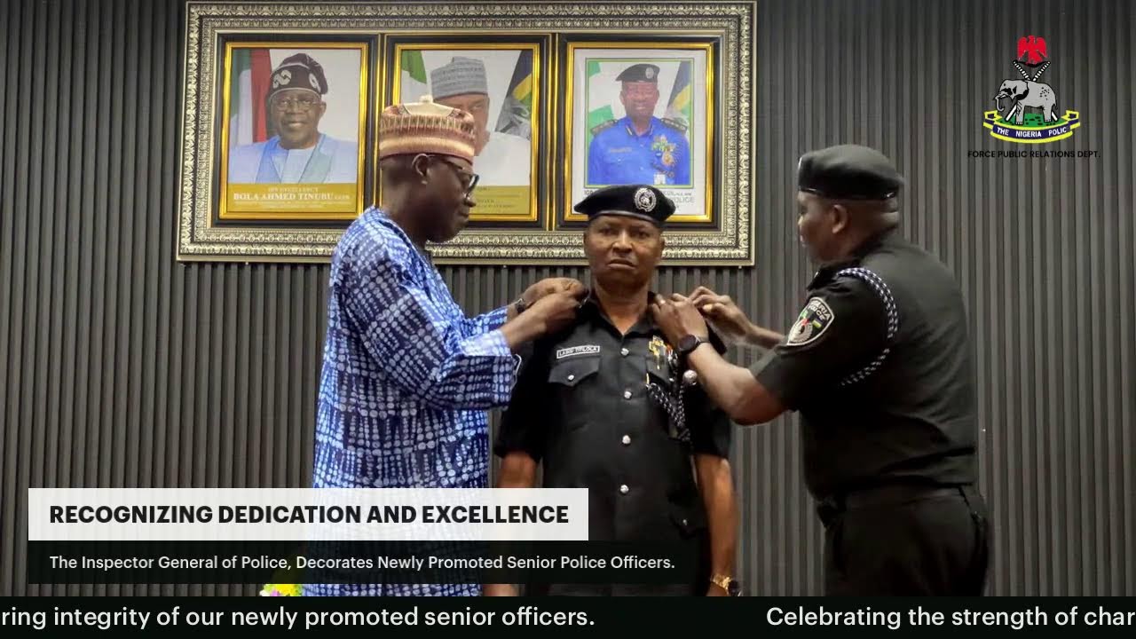 The Inspector-General of Police, decorates newly promoted senior Police Officers.