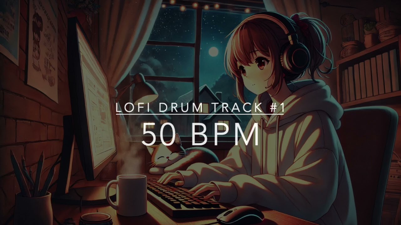 LoFi Drum Backing Track #1 - 50 BPM