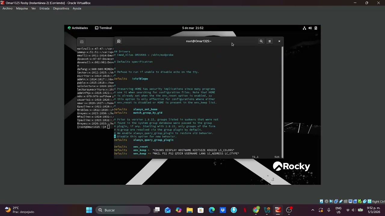 Práctica 6 - Gestión de usuarios en Linux Omar Paulino 20251325 SSO Juan Alexander