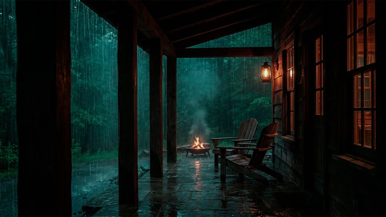 Darkened Room Rainstorm: Heavy Thunder for Instant Calm