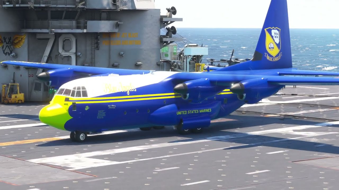 Impossible Takeoff! C-130 Launches from Aircraft Carrier Like a Fighter Jet!