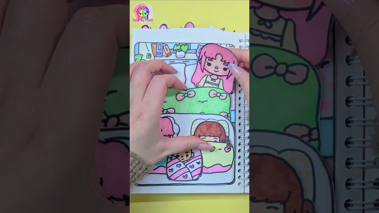 Paper diy Toca boca family bedroom idea #diy