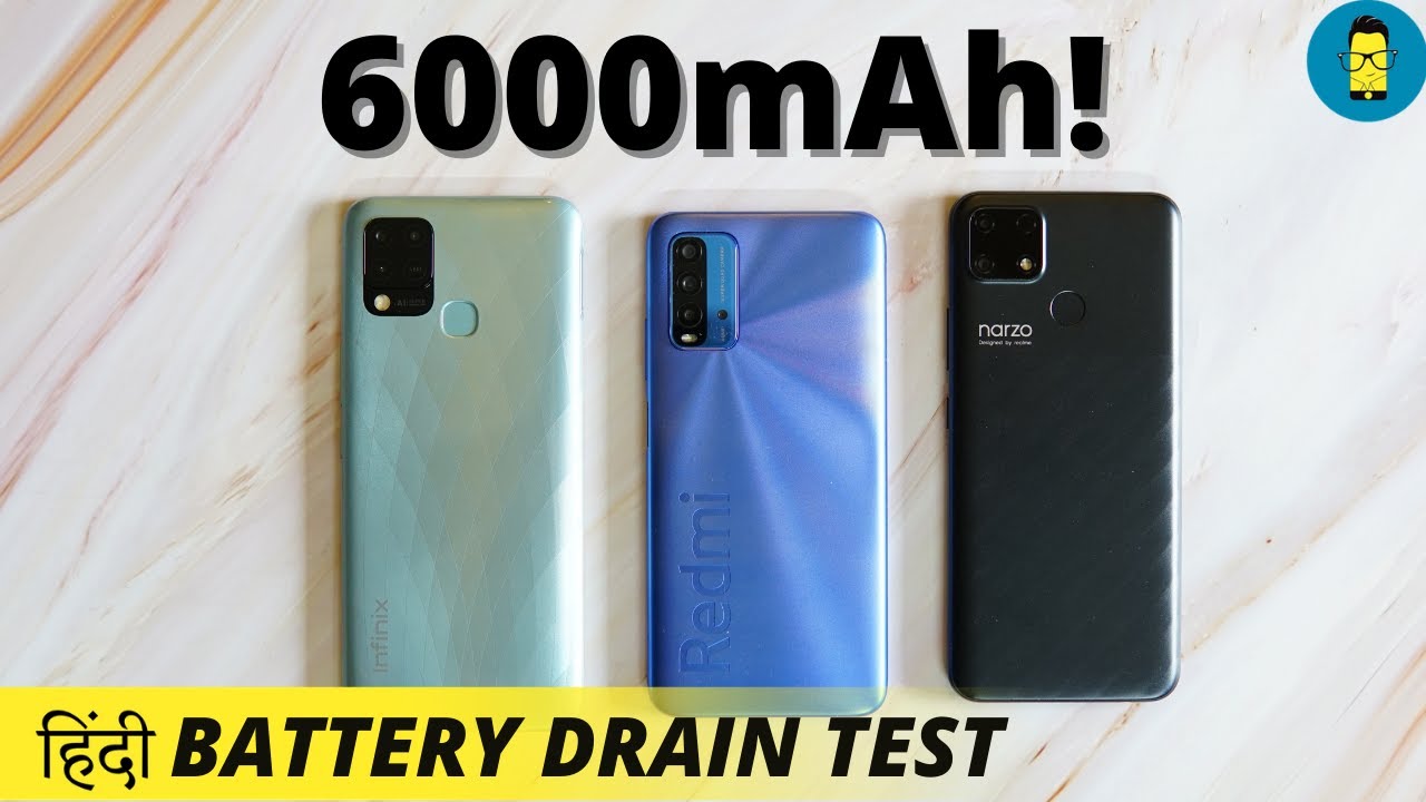 [हिंदी] Infinix Hot 10S vs Realme Narzo 30A vs Redmi 9 Power - Battery Drain Test ⚡️⚡️