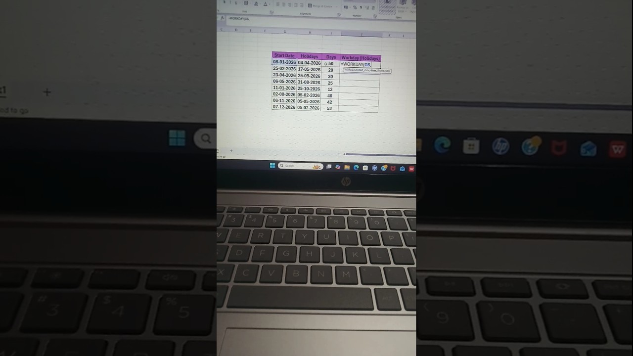Workday Formula In Microsoft Excel ✅