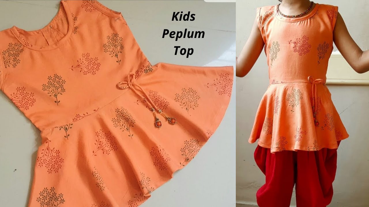 DIY peplum baby top cutting and stitching/easy tutorial/baby top cutting and stitching/Trending tops