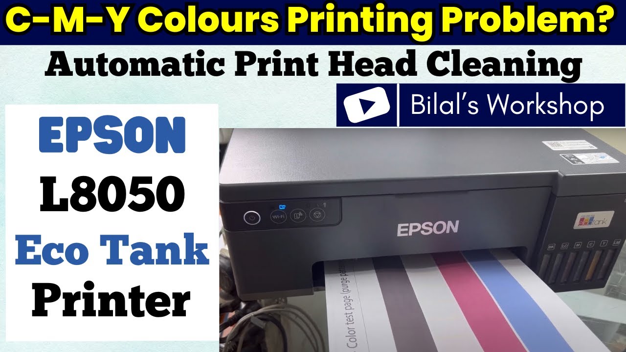 Epson L8050 Print Head Cleaning Instructions. Yellow, Cyan, Magenta Colors not Printing?