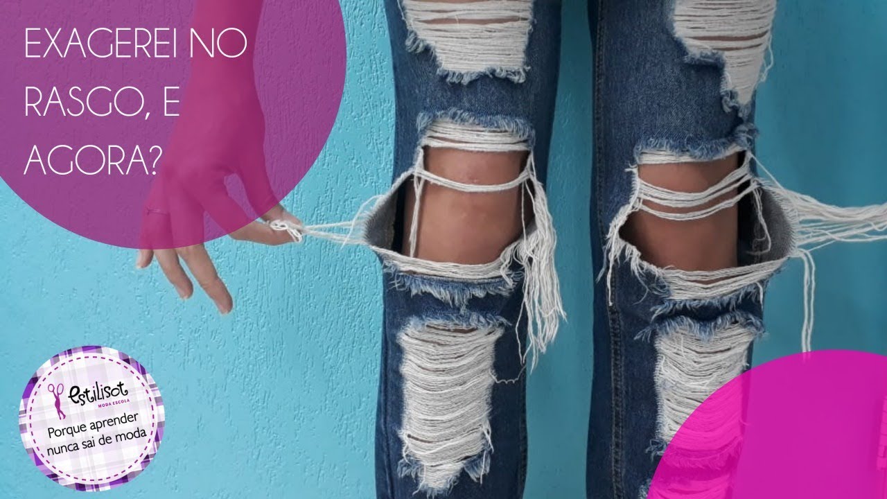 Como consertar um rasgo muito grande no jeans