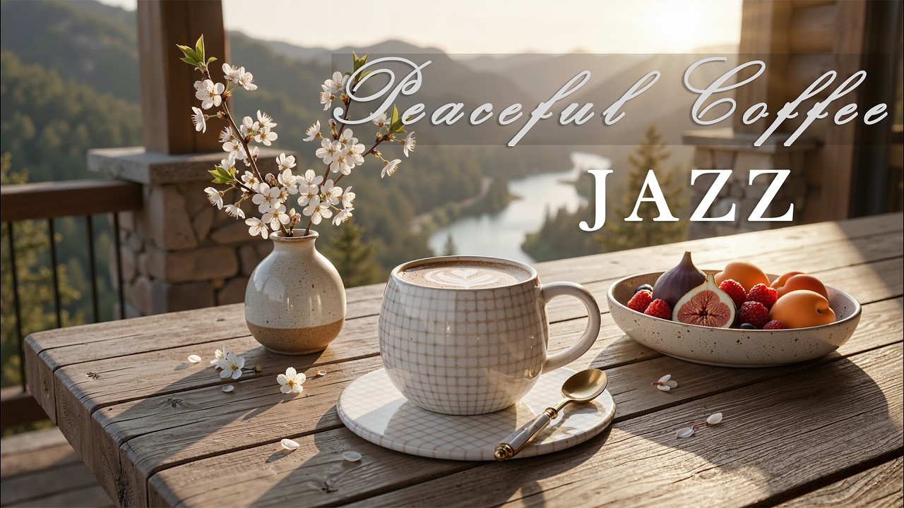 Peaceful Coffee Jazz ☕ Bossa Nova Music & Morning River for Relaxation, Calm