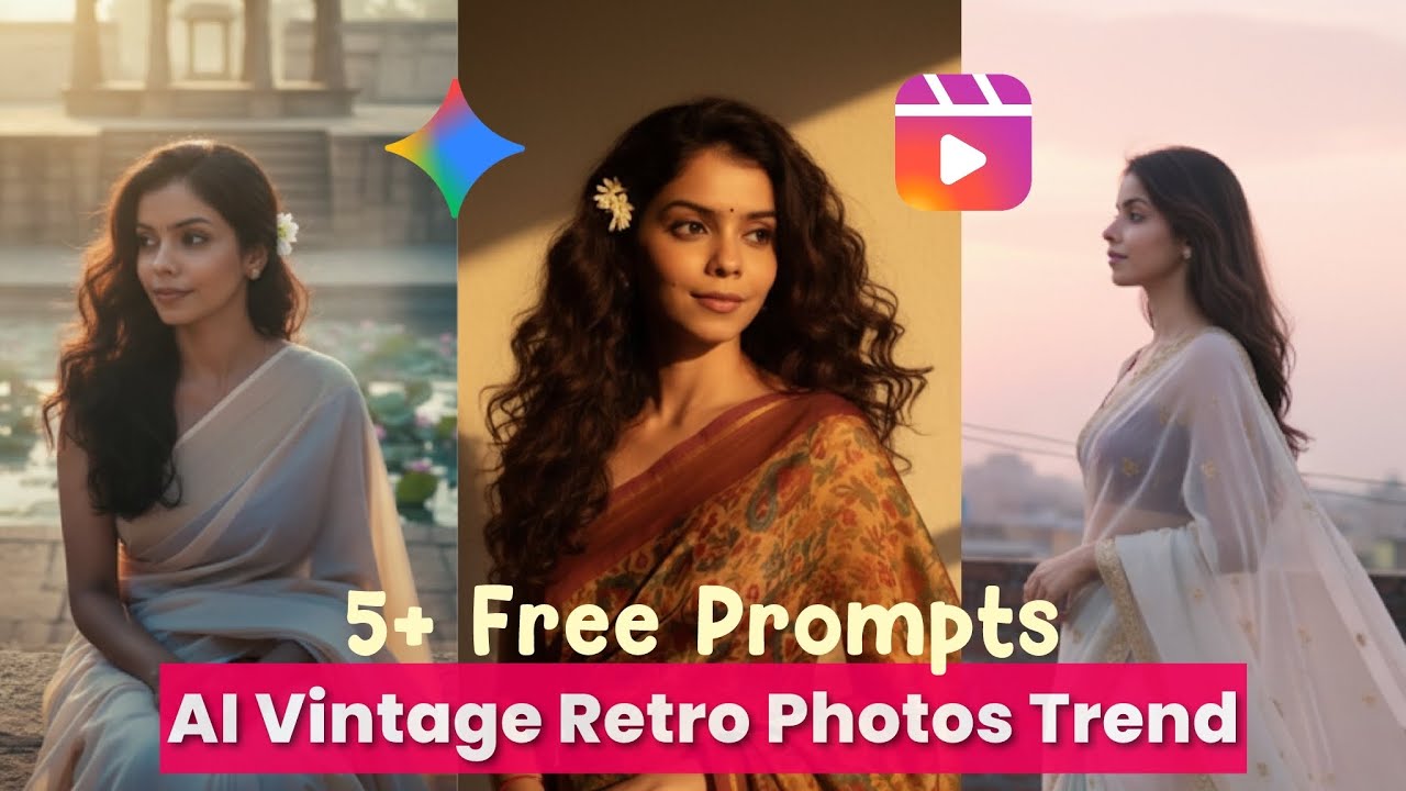 New Trending AI Retro Vintage Photo Editing Prompts | Viral Google Gemini Instagram Reels Tutorial
