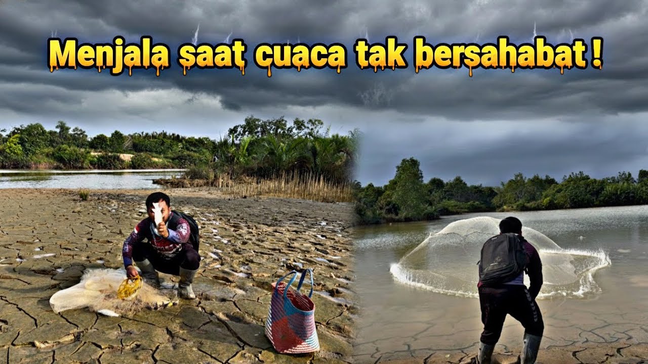 NEKAT! Menjala ikan saat langit sudah gelap, hasilnya di luar dugaan! #menjala #ikan #netfishing 