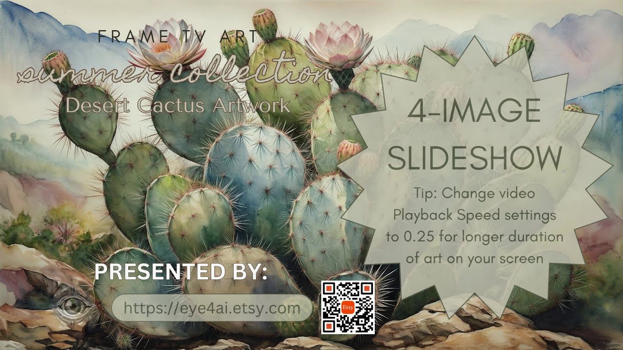 Free Frame TV Art Wallpaper Slideshow: Western Collection | Desert Cactus Wall Art Western Décor |