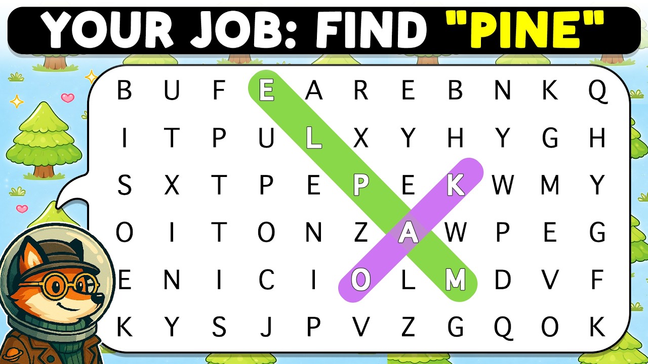 🦊🔍 Word Search Puzzle | Categories: Hospital Forest Food 🔎🦊 | Word Search Puzzle