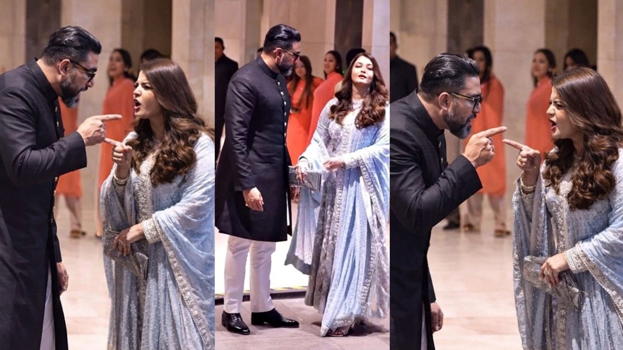 Aishwarya Rai's Angry Reaction Abhisekh Bachchan On Pushing Her at Sachin Tendulkar's Son's Wedding