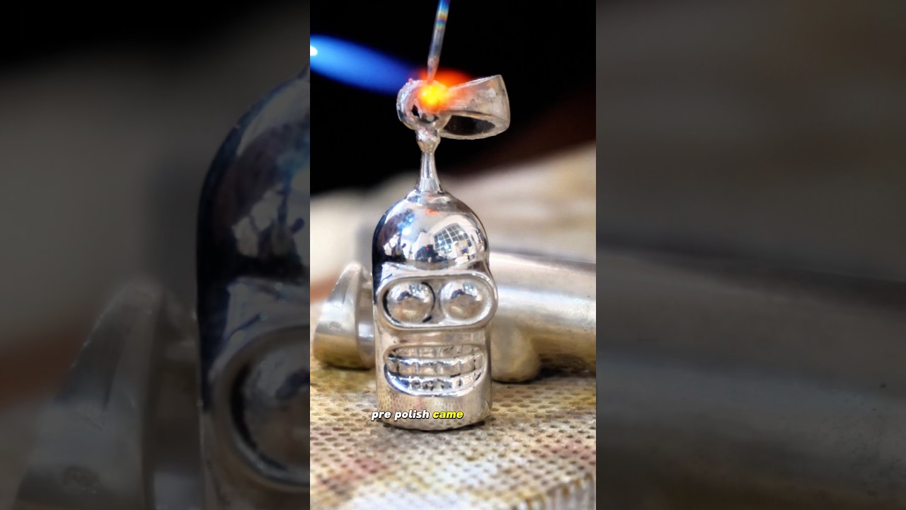 Изготовление подвески-подвески из серебра 925 пробы по мотивам &laquo;Футурамы&raquo; #925silver #jewelry