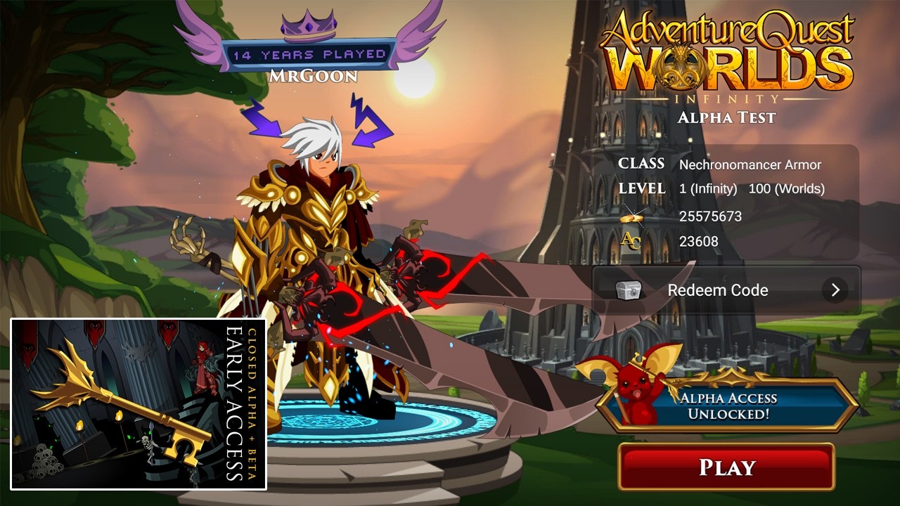 AQW Infinity Alpha УЖЕ В ИГРЕ! | Как получить доступ, коды и магазины наград основателей