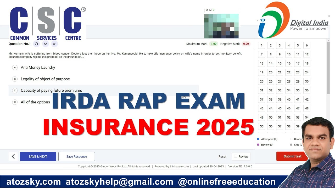 CSC IRDA RAP EXAM 2025 LIVE 100% PASS