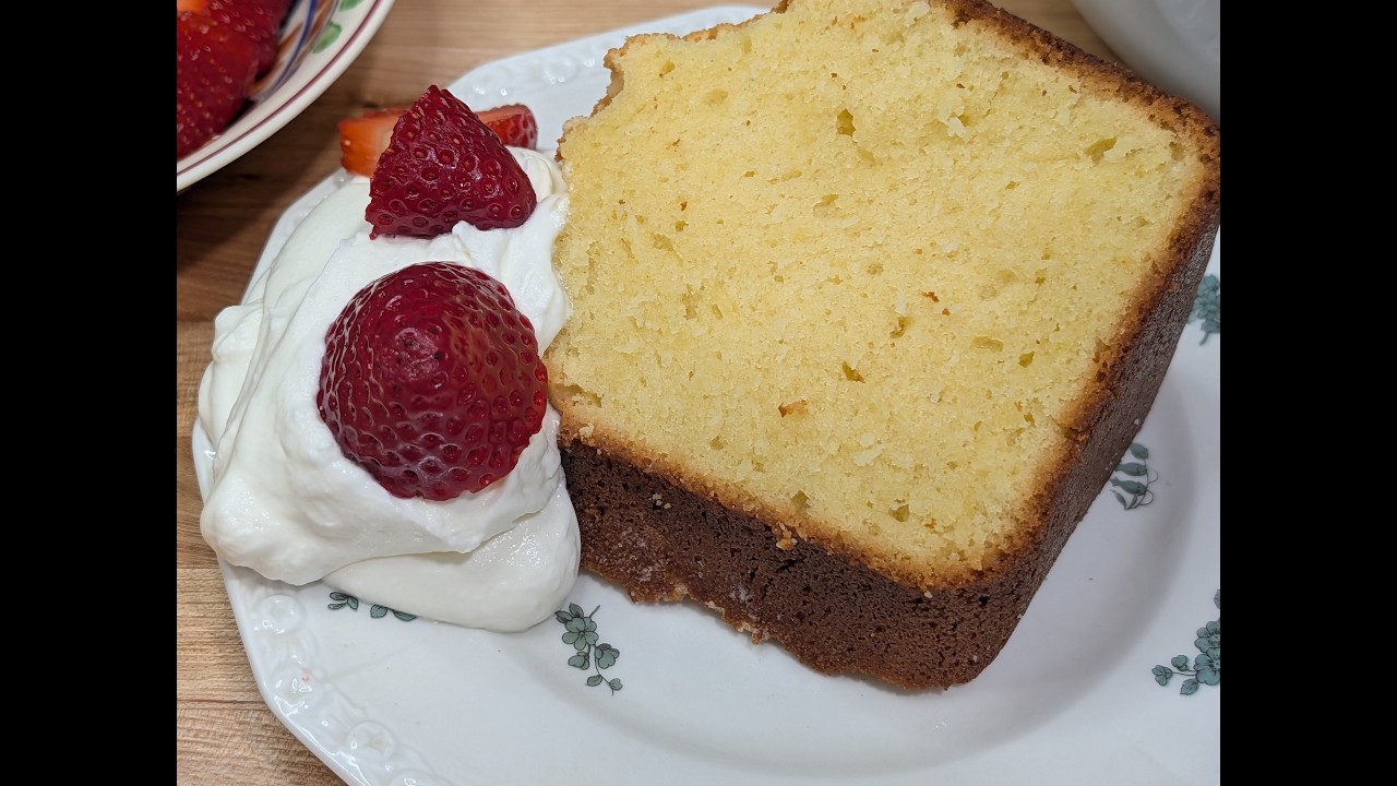 Sour Cream Pound Cake with Fresh Strawberries and Whipped Cream