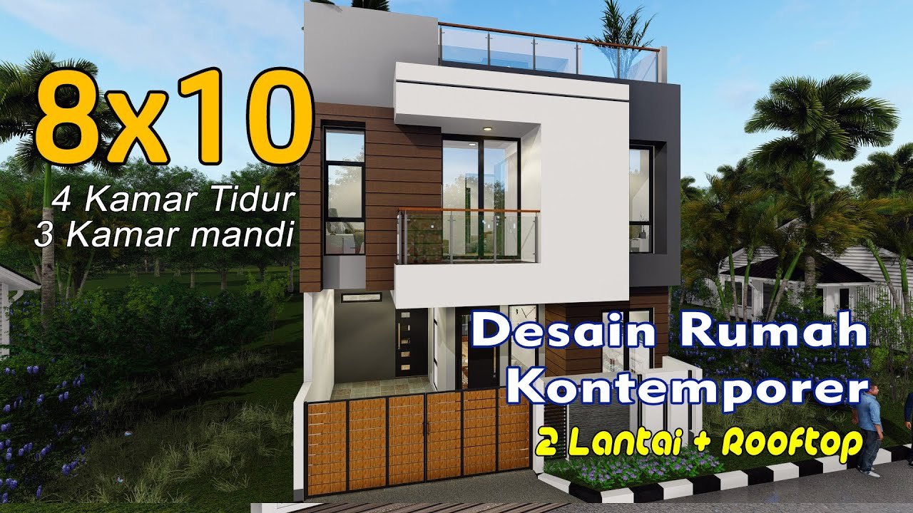 Inspirasi Desain Rumah Dengan gaya Kontemporer Modern di Lahan 8x10 Grand Depok City - Depok